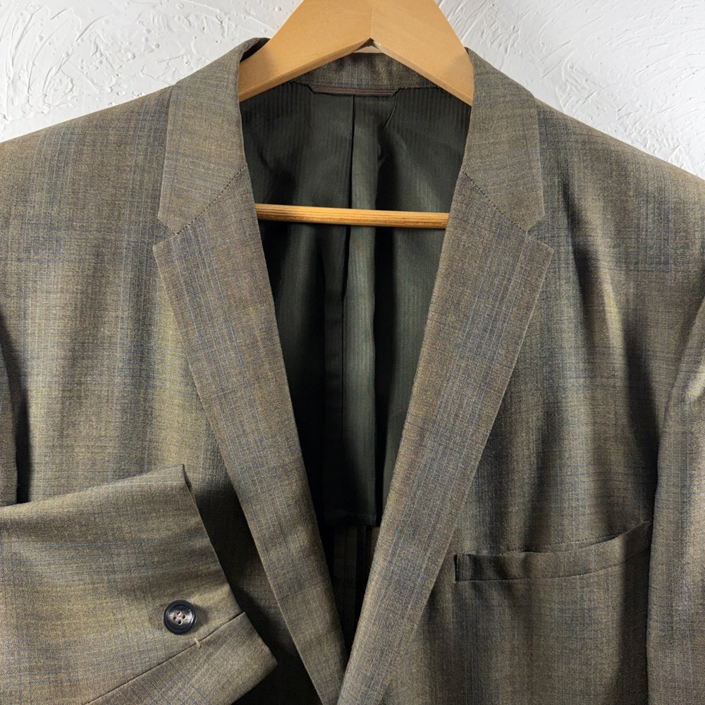Vintage 1966 Bruce Douglas Henrys Wichita Olive Glen Plaid Blazer Sport Coat 42